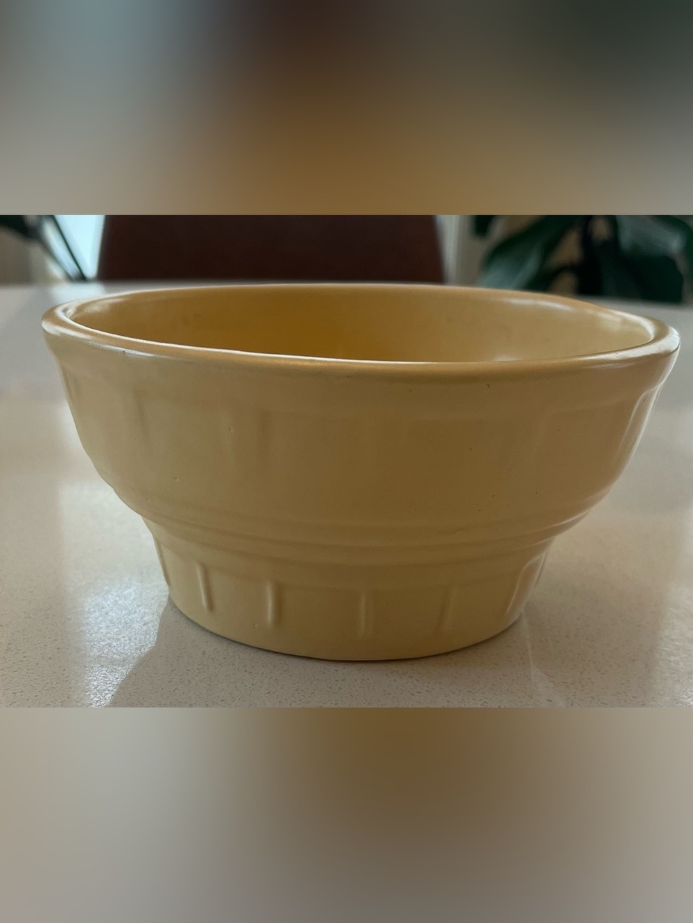 Vintage Mid Century Haeger Pottery Butter Yellow Bowl #33 Made in USA planter